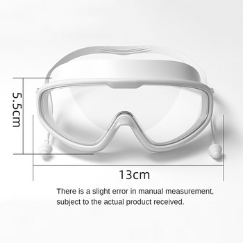 Очила за плуване с голяма рамка Възрастни с тапи за уши Очила за плуване Мъже Жени Професионални HD очила против замъгляване Силиконови очила Очила