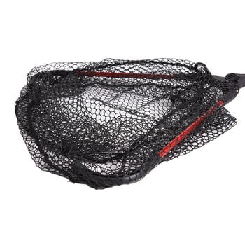 Lixada Fly Fishing Triangle Brail Landing Net Преносима сгъваема лека мрежа Найлонова риболовна мрежа Рамка от алуминиева сплав