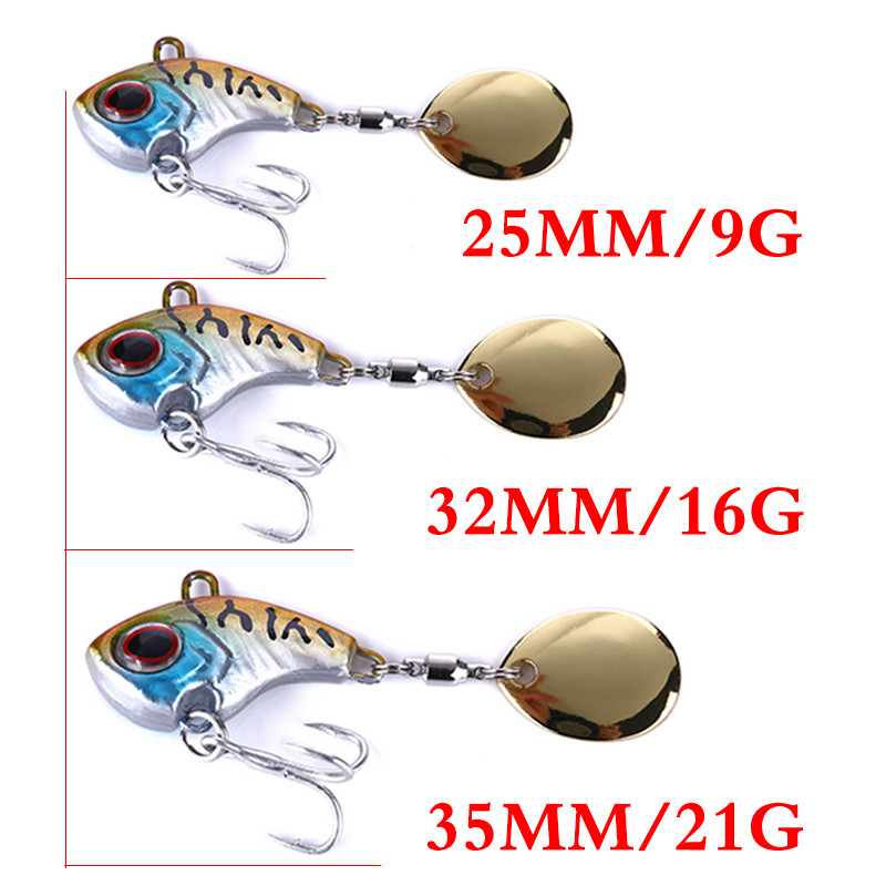 1tk 9g 16g 21g metallist VIB Spinner vibratsiooniga kalapüügisööt koos sabaga pöörleva lusikaga peibutised uppuvad ujumissööt Crankbaits Pesca tackle