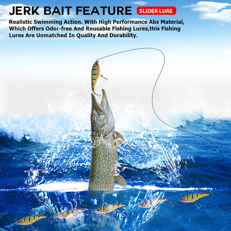 Agoie Slider Crankbaits Fishing Lure τόσο για το γλυκό όσο και για το αλμυρό νερό 68mm 9g Lifelike Action Sinking Minnow Wobbler Jerkbaits