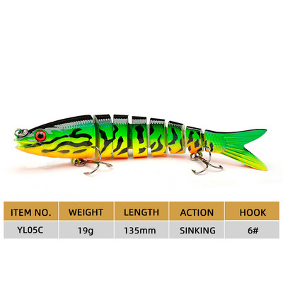 Agoie Fishing Lure Pike Bass Swimbait 13,5cm Multi Jointed Fish Crankbaits Artificial Hard Fishing Bait Wobblers Tackle Pesca