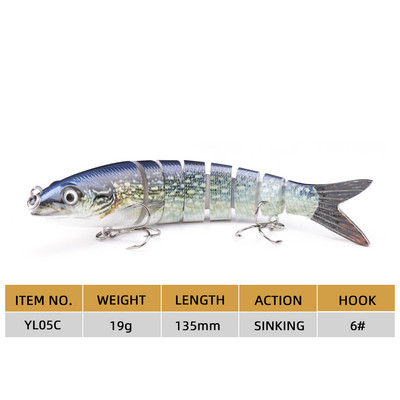 Agoie Fishing Lure Pike Bass Swimbait 13,5cm Multi Jointed Fish Crankbaits Artificial Hard Fishing Bait Wobblers Tackle Pesca