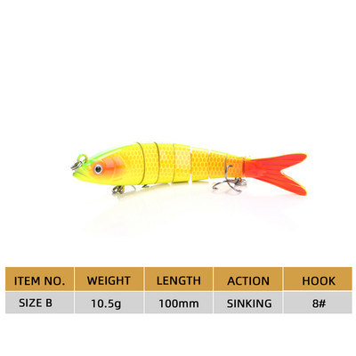 Agoie Fishing Lure Pike Bass Swimbait 13,5cm Multi Jointed Fish Crankbaits Artificial Hard Fishing Bait Wobblers Tackle Pesca