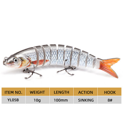 Agoie Fishing Lure Pike Bass Swimbait 13,5cm Multi Jointed Fish Crankbaits Artificial Hard Fishing Bait Wobblers Tackle Pesca