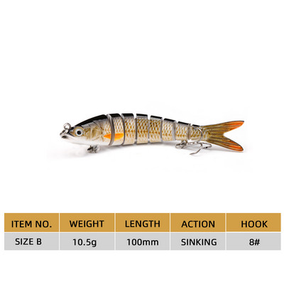 Agoie Fishing Lure Pike Bass Swimbait 13,5cm Multi Jointed Fish Crankbaits Artificial Hard Fishing Bait Wobblers Tackle Pesca