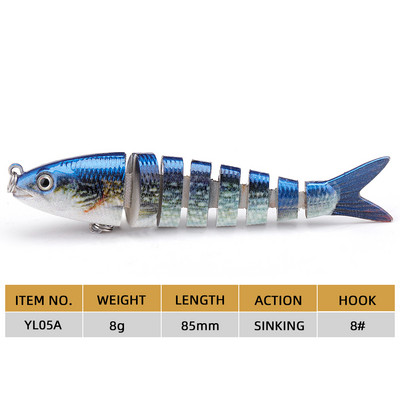 Agoie Fishing Lure Pike Bass Swimbait 13,5cm Multi Jointed Fish Crankbaits Artificial Hard Fishing Bait Wobblers Tackle Pesca