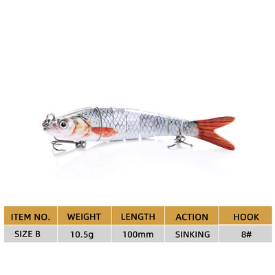 Agoie Fishing Lure Pike Bass Swimbait 13,5cm Multi Jointed Fish Crankbaits Artificial Hard Fishing Bait Wobblers Tackle Pesca