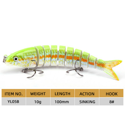 Agoie Fishing Lure Pike Bass Swimbait 13,5cm Multi Jointed Fish Crankbaits Artificial Hard Fishing Bait Wobblers Tackle Pesca