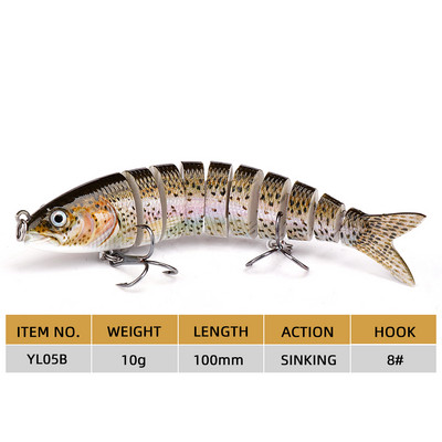 Agoie Fishing Lure Pike Bass Swimbait 13,5cm Multi Jointed Fish Crankbaits Artificial Hard Fishing Bait Wobblers Tackle Pesca