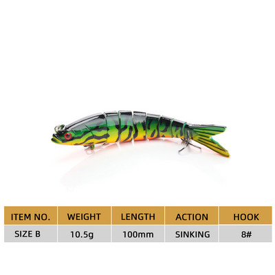 Agoie Fishing Lure Pike Bass Swimbait 13,5cm Multi Jointed Fish Crankbaits Artificial Hard Fishing Bait Wobblers Tackle Pesca