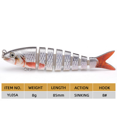 Agoie Fishing Lure Pike Bass Swimbait 13,5cm Multi Jointed Fish Crankbaits Artificial Hard Fishing Bait Wobblers Tackle Pesca