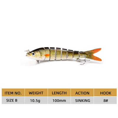 Agoie Fishing Lure Pike Bass Swimbait 13,5cm Multi Jointed Fish Crankbaits Artificial Hard Fishing Bait Wobblers Tackle Pesca