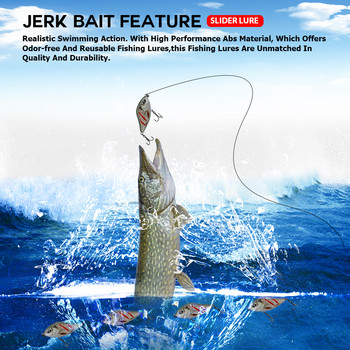 Agoie Sliders Jerkbait примамки Воблери за щука Bass риболовна примамка 60 mm 13 g твърда примамка, потъваща без устни, Crankbaits, примамка за риболовни съоръжения