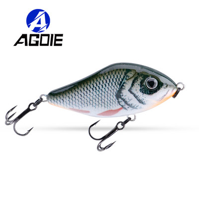 Agoie Sliders Jerkbait Naluci Wobblers pentru Stiuca Bass Naluca de pescuit 60mm 13g Momeală tare Sinking Crankbaits Crankbaits Unelte de pescuit