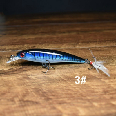 1 τεμ. Laser 3D Eyes Bionic Minnow Fishing Lure 90mm 7g Τεχνητό σκληρό δόλωμα με δόλωμα ψαρέματος με πρίμα με φτερά