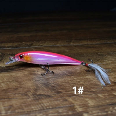 1 τεμ. Laser 3D Eyes Bionic Minnow Fishing Lure 90mm 7g Τεχνητό σκληρό δόλωμα με δόλωμα ψαρέματος με πρίμα με φτερά