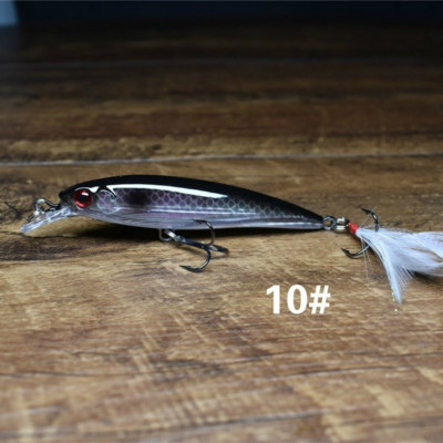 1 τεμ. Laser 3D Eyes Bionic Minnow Fishing Lure 90mm 7g Τεχνητό σκληρό δόλωμα με δόλωμα ψαρέματος με πρίμα με φτερά