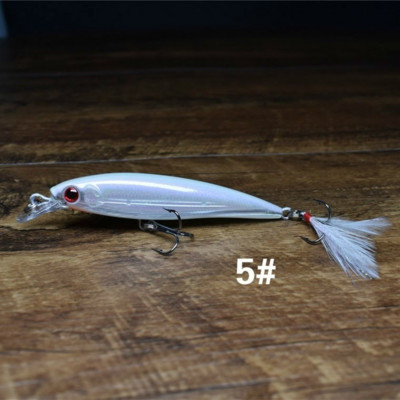 1 τεμ. Laser 3D Eyes Bionic Minnow Fishing Lure 90mm 7g Τεχνητό σκληρό δόλωμα με δόλωμα ψαρέματος με πρίμα με φτερά