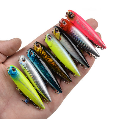 1Gb peldoša zīmuļa ēsma 6,5 cm 5,3 g Mini zvejas māneklis Vobleri Crankbait Mākslīgās plastmasas cietās ēsmas Bass līdakas makšķerēšanas piederumi