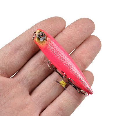 1Gb peldoša zīmuļa ēsma 6,5 cm 5,3 g Mini zvejas māneklis Vobleri Crankbait Mākslīgās plastmasas cietās ēsmas Bass līdakas makšķerēšanas piederumi