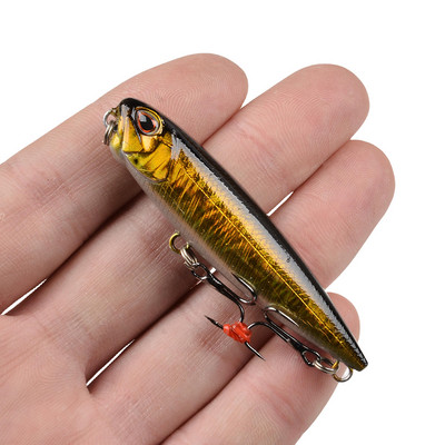 1Gb peldoša zīmuļa ēsma 6,5 cm 5,3 g Mini zvejas māneklis Vobleri Crankbait Mākslīgās plastmasas cietās ēsmas Bass līdakas makšķerēšanas piederumi