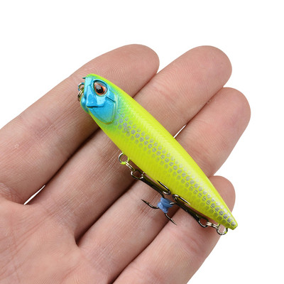 1Gb peldoša zīmuļa ēsma 6,5 cm 5,3 g Mini zvejas māneklis Vobleri Crankbait Mākslīgās plastmasas cietās ēsmas Bass līdakas makšķerēšanas piederumi
