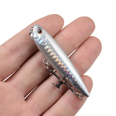 1Gb peldoša zīmuļa ēsma 6,5 cm 5,3 g Mini zvejas māneklis Vobleri Crankbait Mākslīgās plastmasas cietās ēsmas Bass līdakas makšķerēšanas piederumi