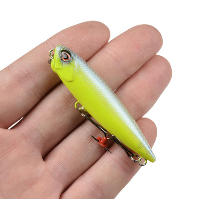 1Gb peldoša zīmuļa ēsma 6,5 cm 5,3 g Mini zvejas māneklis Vobleri Crankbait Mākslīgās plastmasas cietās ēsmas Bass līdakas makšķerēšanas piederumi