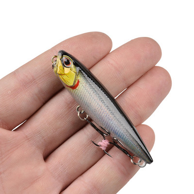 1Gb peldoša zīmuļa ēsma 6,5 cm 5,3 g Mini zvejas māneklis Vobleri Crankbait Mākslīgās plastmasas cietās ēsmas Bass līdakas makšķerēšanas piederumi