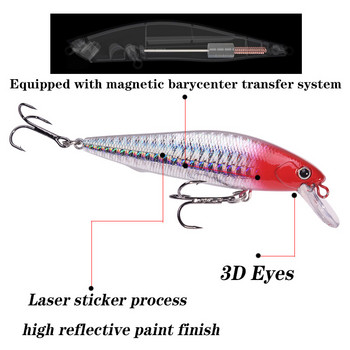 Proleurre Magnetic System Sinking Minnow Wobblers Fishing Lures Πλαστικά τεχνητά δολώματα με γάντζο για Bass Pike Αντιμετώπιση Swimbait