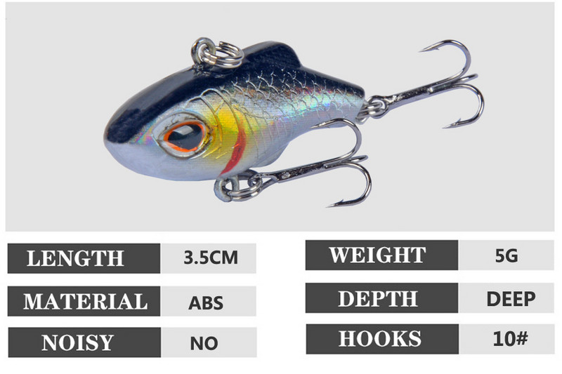 Nou 3,5 cm 5G Crankbait de iarnă Wobbler Sinking Pescuit Crankbaits Vib Lure Ice Hard Naluca Mini Wobblers Crankbait Crankbaits Sea Fishing Nalu
