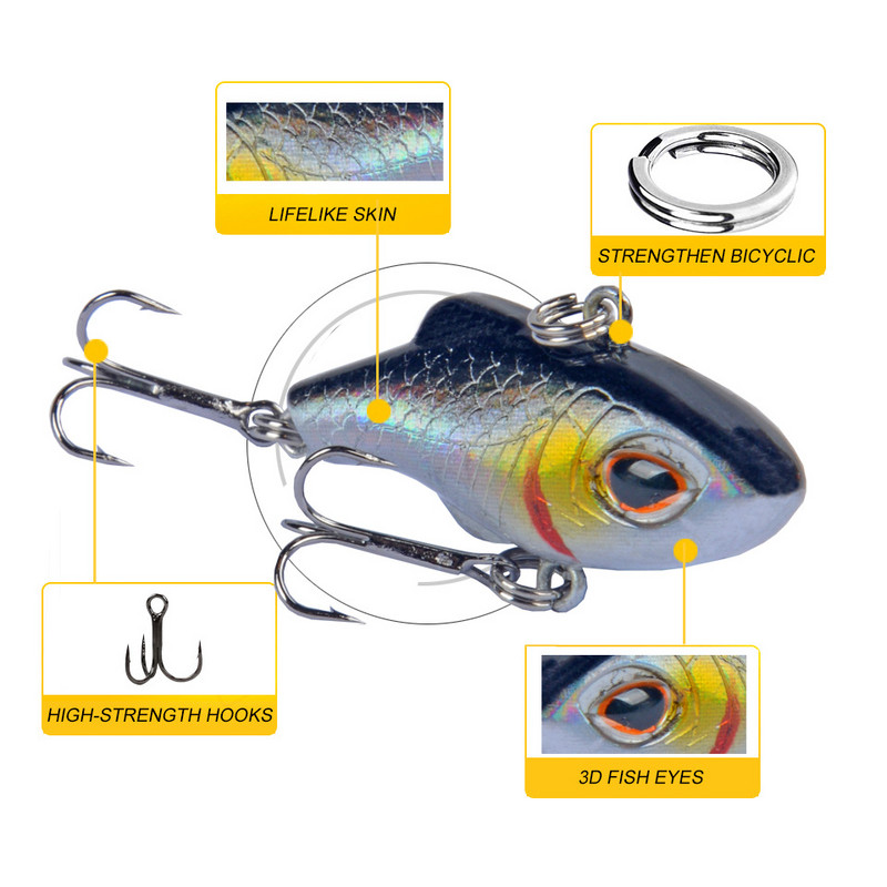 Nou 3,5 cm 5G Crankbait de iarnă Wobbler Sinking Pescuit Crankbaits Vib Lure Ice Hard Naluca Mini Wobblers Crankbait Crankbaits Sea Fishing Nalu