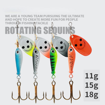 Forgó fém pergető horgászcsalik 11g 15g 18g flitter Iscas mesterséges csali fém VIB Hard Crap Bass Pike Treble Hook Tackle