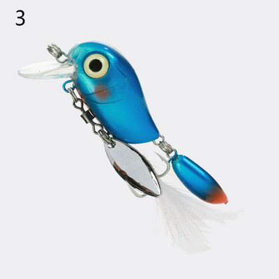 Topwater 3,8cm 5g sequins metāla trīskāršs āķis rotējošs vērpējs karote kloķis ēsma zvejas māneklis