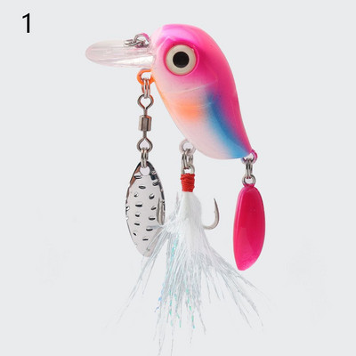 Topwater 3,8cm 5g sequins metāla trīskāršs āķis rotējošs vērpējs karote kloķis ēsma zvejas māneklis