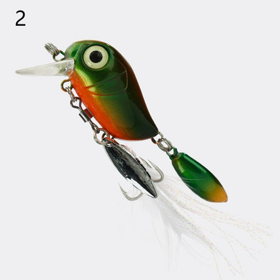 Topwater 3,8cm 5g sequins metāla trīskāršs āķis rotējošs vērpējs karote kloķis ēsma zvejas māneklis