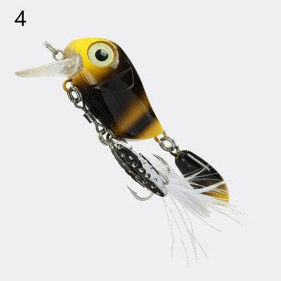 Topwater 3,8cm 5g sequins metāla trīskāršs āķis rotējošs vērpējs karote kloķis ēsma zvejas māneklis