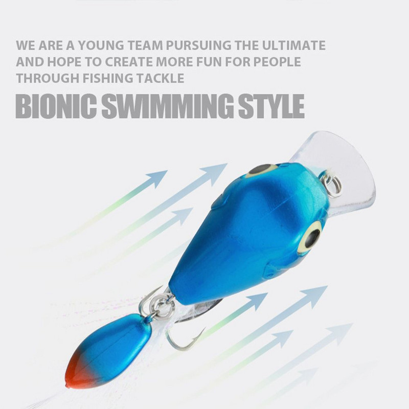 Topwater 3,8cm 5g litrid metallist kolm konksu pöörlev vurr Lusikas vända õngepeibutis