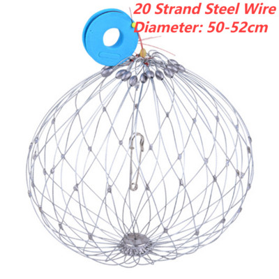 1 DB horgászháló ketrec, automatikusan nyitható, záródó horgászrákcsapda háló acélhuzal sósvízi tengervizes kültéri horgásztartozékokhoz