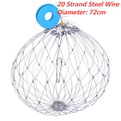 1 DB horgászháló ketrec, automatikusan nyitható, záródó horgászrákcsapda háló acélhuzal sósvízi tengervizes kültéri horgásztartozékokhoz