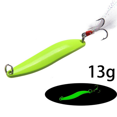 1τμχ 5g 7g 10g 13g Φωτεινή μεταλλική πούλιες ψαρέματος σκληρά δόλωμα φτερά άγκιστρα για συρτή πέστροφα Spinner Spoon Bait Bass Pike