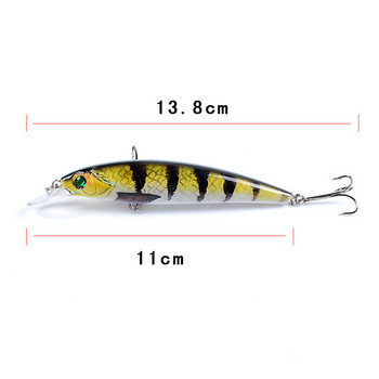 1 τεμ/παρτίδα Fishing Lure 3D Eyes Floating Minnow Aritificial Laser Wobblers 11cm 13,4g δόλωμα μανιβέλας Σκληρό πλαστικό εργαλείο ψαρέματος Pesca