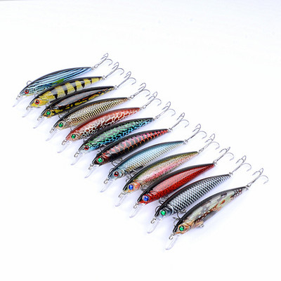 1 бр./лот Риболовна примамка 3D Eyes Floating Minnow Artificial Laser Wobblers 11cm 13.4g Crank Bait Твърди пластмасови риболовни принадлежности Pesca