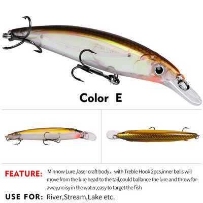 1 vnt. tikroviškas voblerio masalas 3D Eyes 11cm/14g Minnow dirbtinis kietas masalas žvejybos reikmenys plūduriuojantis masalas su