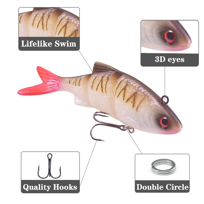 1 τεμ. μαλακό Fishing Wobblers Pike Fishing Lures 12cm 31g Πολλαπλών Ενώσεων Τεχνητά Δολώματα σιλικόνης Τρολάρισμα Κυπρίνου Ψάρεμα