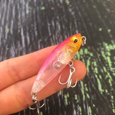 43mm 4g Mini potápavá rybárska návnada s laserovou umelou tvrdou návnadou na pstruhy, ostrieže, plastové návnady na ryby, 3D náčinie