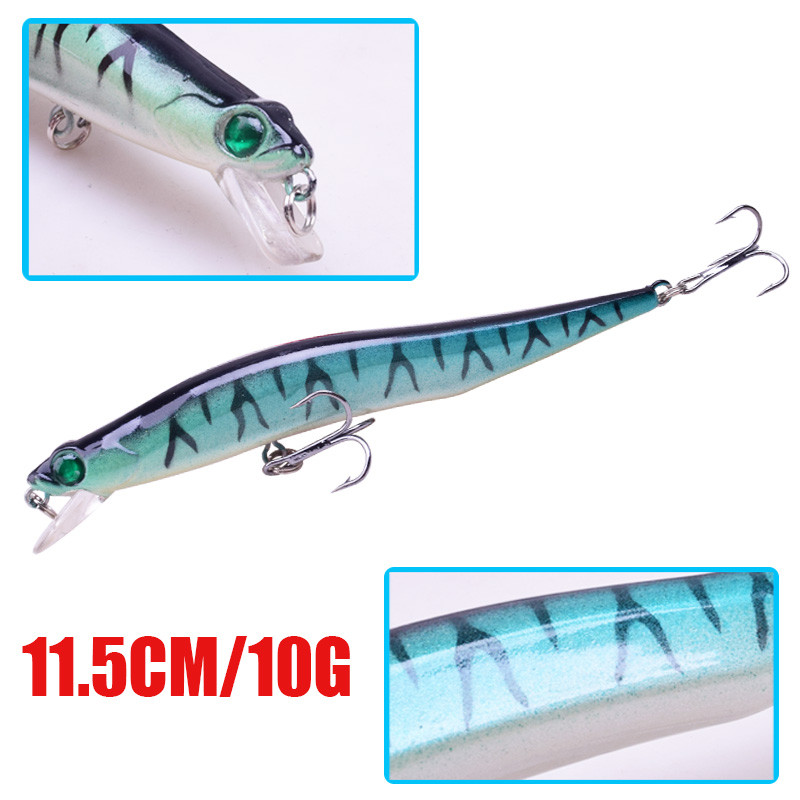 1tk Kalasööt kõva sööt 11,5cm 10g Minnow Crankbait voblerid Peche Bass kunstsöödad haugi karpkala peibutis Swimbait FA-214