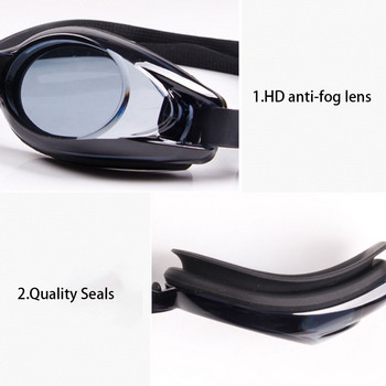 Нови очила за плуване без изтичане против замъгляване Прозрачен широк изглед Плуване за жени Мъже Спортно оборудване Късогледство Водоустойчиви и против замъгляване