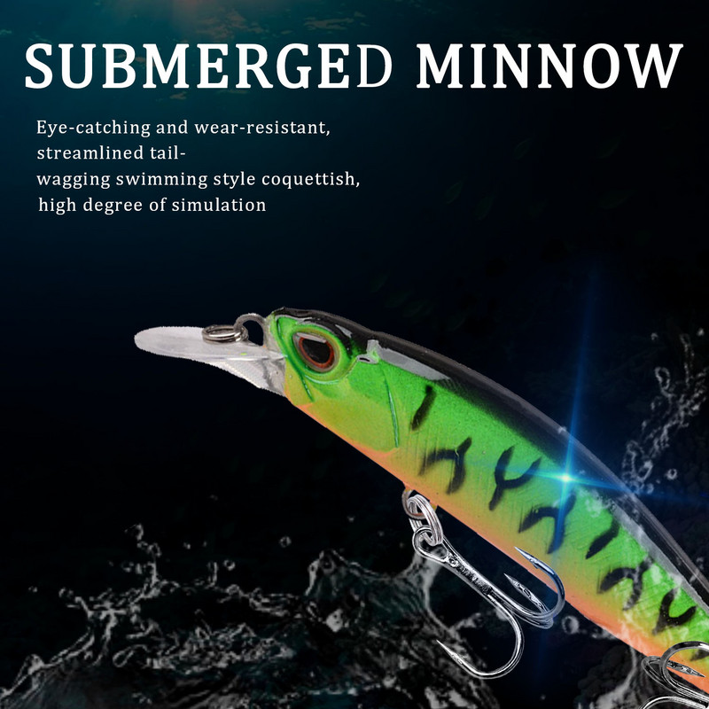 1tk Minnow kalapüügi voblerid 9 cm 8,6 g aeglaselt vajuv kunstlik kõva sööt Crankbait Bass haugi karpkala püügivahendid