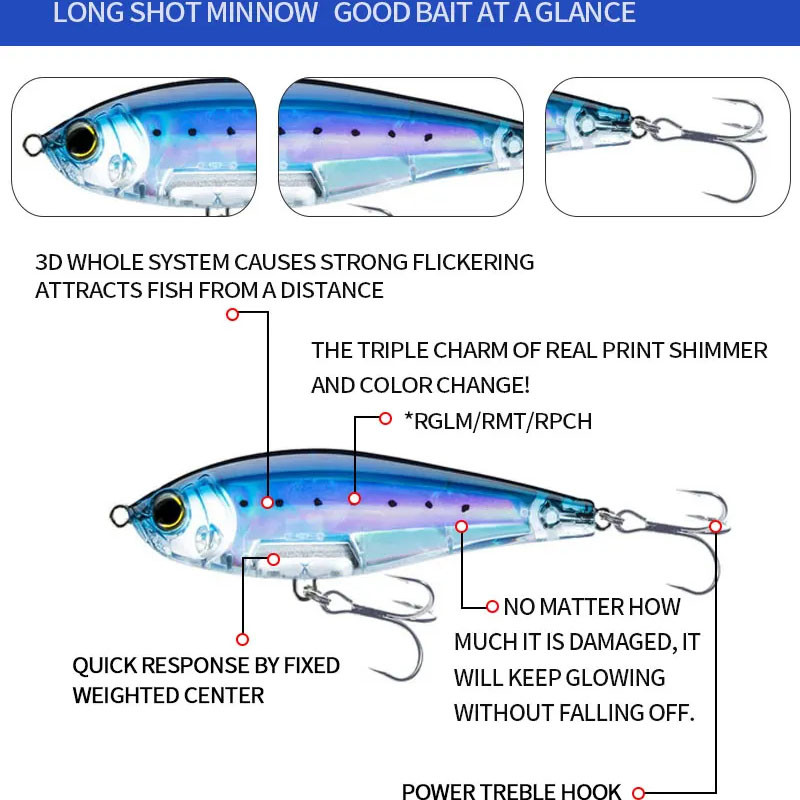 Creion cu momeală artificială cu scufundare lentă de 70 mm și 8,2 g pentru pescuitul cu apă sărată, bas, păstrăv, momeli de înot Pesca Wobblers pentru stiucă 3D